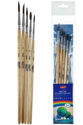 Набор кистей для рисования №№ 1, 2, 3, 4, 5 последний размер