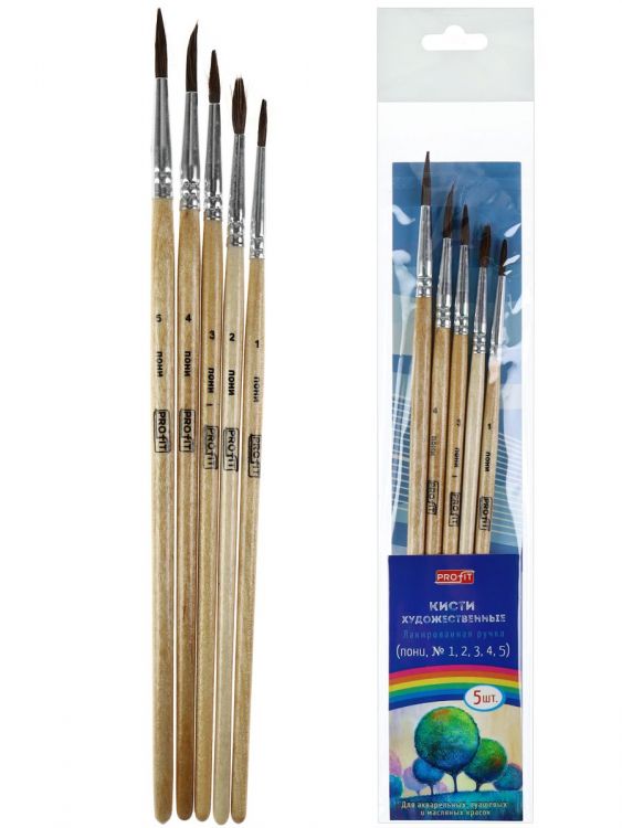 Набор кистей для рисования №№ 1, 2, 3, 4, 5 последний размер