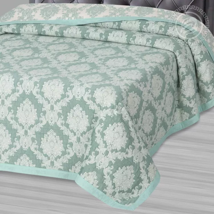 Покрывало Дамаск жаккардовое зеленый последний размер