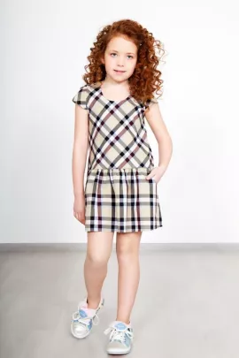 Платье детское Эмили 3584 бежевый последний размер