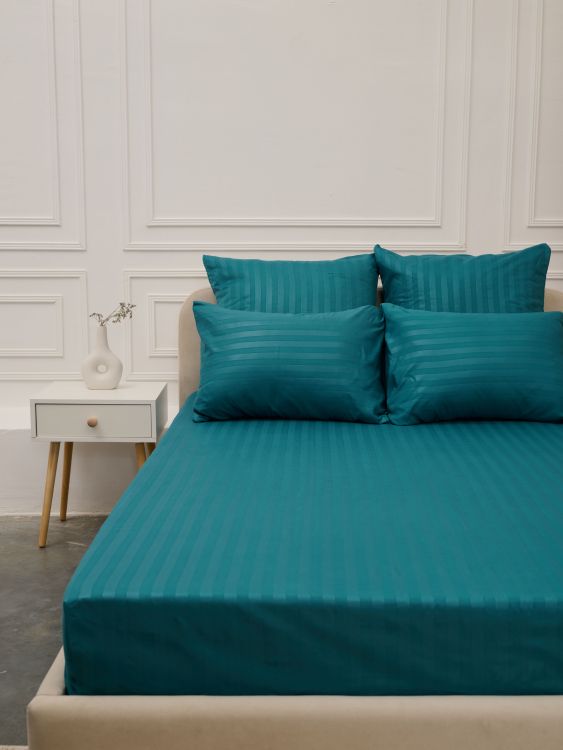 Простыня Микрофибра Страйп - Морская волна