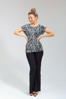 БЖ-08 НСД Блузка женская ( жатка набивка) Чёрный