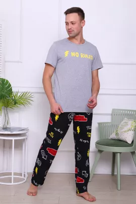 Молния (серый) комплект (футболка+брюки)