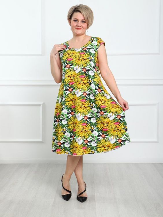 Платье Лето астры последний размер