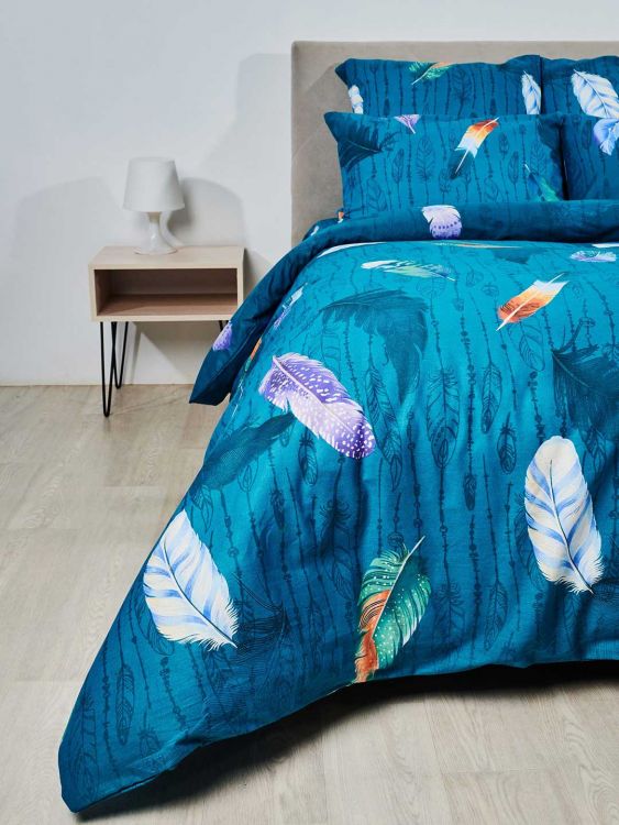 КПБ бязь Премиум - Перья зеленые