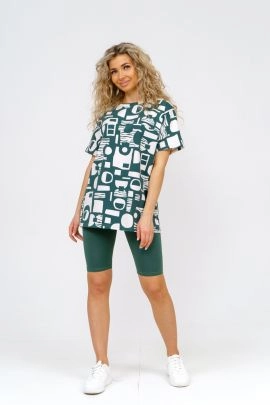 Костюм с бриджами Геометрия (зеленый)