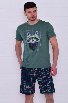 Пижама мужская 9-198 (изумруд) Енот